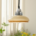 Covington Modern Metal Pendant with Adjustable Hanging Length and White Glass Shade