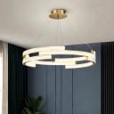 Modern Chandelier featuring Acrylic Shade and Adjustable Hanging Length in Three Color Light