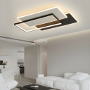 Silver Modern LED Close To Ceiling Light with Acrylic Shade and 3 Color Light