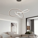 Dimmable Modern Chandelier with White Silica Gel Shade for Residential Use