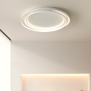 Modern Iron Flush Mount Ceiling Light with Ambient Shade and LED Bulbs