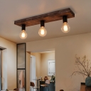 Industrial Style Glass 3-Light LED Flush Mount Ceiling Light for Residential Use