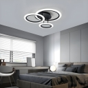 Modern LED Bulb Metal Close To Ceiling Light with Ambient Acrylic Shade for Residential Use