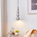 Modern Metal Pendant Light with LED Bulbs, Adjustable Hanging Length and Iron Shade
