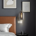 Chic Modern-Style Residential Glass Metal Pendant Light with E27 Bulb Base