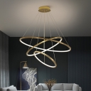 Elegant Metal and Acrylic Contemporary Chandelier with Adjustable Hanging Length