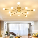 Modern LED Close To Ceiling Light Fixture with Metal Construction for Residential Use