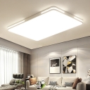 1-Light Modern Flush Mount Ceiling Light Fixture with White Acrylic Shade