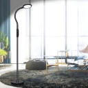 Contemporary LED Floor Lamp with Remote Control - Modern Metal Design for Residential Use