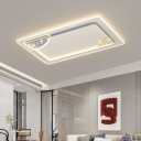 Flush Mount Close To Ceiling Light with Acrylic Shade and Modern Design