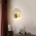 Modern Gold 1-Light LED Crystal Wall Sconce with Clear Shade