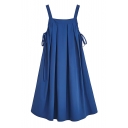 Fashion Womens Dress Spaghetti Straps Sleeveless Blue Dress