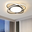 Metal Close To Ceiling Modern Light in White for Residential Use