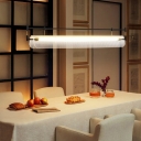 Modern LED Pendant Light with Clear Acrylic Shade for Living Room