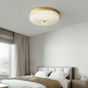 Modern Gold LED Flush Mount Ceiling Light with Clear Glass Shade - Suitable for Residential Use