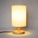 Natural Wood Modern Table Lamp with Fabric Shade for Homely Ambiance