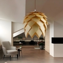 Modern Wood Pendant Light with Adjustable Hanging Length and LED/Incandescent/Fluorescent Technology