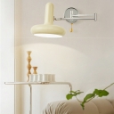 Adjustable Modern Metal 1-Light Wall Lamp with Pull Chain and Downward Shade