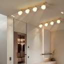 Adjustable Wood Modern Vanity Light with Glass Shade and LED/Incandescent/Fluorescent Bulbs