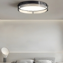 Sleek Black LED Bulb Flush Mount Ceiling Light with Clear Glass Shade for Dimming Ambiance