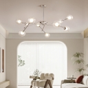 Chic Contemporary Chandelier with Glass Shades and Flexible Hanging Length