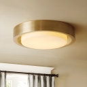 Elegant LED Flush Mount Ceiling Light with White Glass Shade
