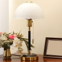 Elegant Metal Table Lamp with Modern Glass Shade for Bedroom