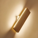 Modern Wood Wall Lamp with White Acrylic Shade and LED Bulbs