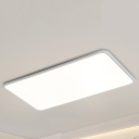 Modern Metal LED Flush Mount Ceiling Light with Acrylic Shade, Ambient Lighting