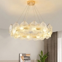 Elegant Clear Glass Chandelier with Adjustable Hanging Length in Modern Style for Residential Use