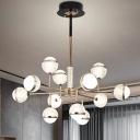 Modern LED Bulbs Chandelier with Acrylic Shade in Warm, Neurtal, and White Lights