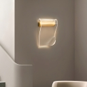 Modern Gold 1-Light Wall Sconce with Clear Crystal Shade for Living Room