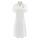 Leisure Womens Dress Collar Short Sleeve Short Length Polo Dress