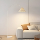 Adjustable Height Cone Shade Floor Lamp with Rocker Switch for Contemporary Home