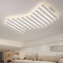 Modern White LED Bulb Semi-Flush Mount Ceiling Light for Home Use