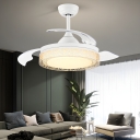 Sleek Metal Ceiling Fan with 3 Color Light and Remote Control