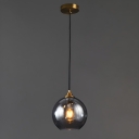 Modern Clear Glass Pendant Light with Adjustable Cord and E26/E27 Bulb Base