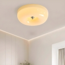 Modern 3-Color Light Flush Mount Ceiling Light with Clear Glass Shade and LED Bulbs