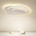Modern Flush Mount Ceiling Light with White Acrylic Shade and 3 Color LED Bulbs for Residential Use