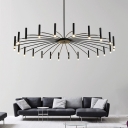 Modern Bi-Pin Chandelier with Adjustable Hanging Length and Metal Construction