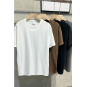 Boys Street Style Solid Color Round Neck Summer 5 Quarter Sleeve T-Shirt