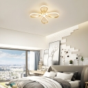 Modern Gold Semi-Flush Mount Ceiling Light with White Silica Gel Shade - Ideal for Residential Use