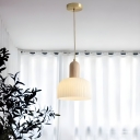 Hanging Wood Pendant with Clear Glass Shade in Modern Style for Residential Use