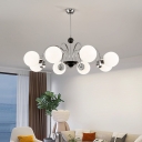 Opalescent Glass Modern Chandelier with Adjustable Hanging Length