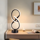 Elegant Metal Table Lamp with Silica Gel Shade and LED Bulbs