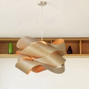 Modern Wood Pendant Light with Solid Wood Shade - Adjustable Hanging Length