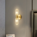Modern Glass 2-Light Wall Sconce with Hardwired Installation - Elegant Bi-pin Design