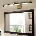 Modern Metal LED Vanity Light with Straight Shape and Plastic Shade