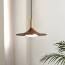 Modern Walnut Pendant Light with Adjustable Hanging Length and LED Bulb