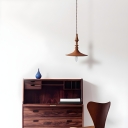 Modern Walnut Wood Pendant Light with Adjustable Hanging Length